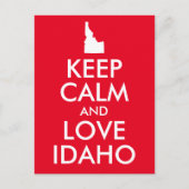 Rood en Wit Houd Kalm en Liefde Idaho Briefkaart (Voorkant)