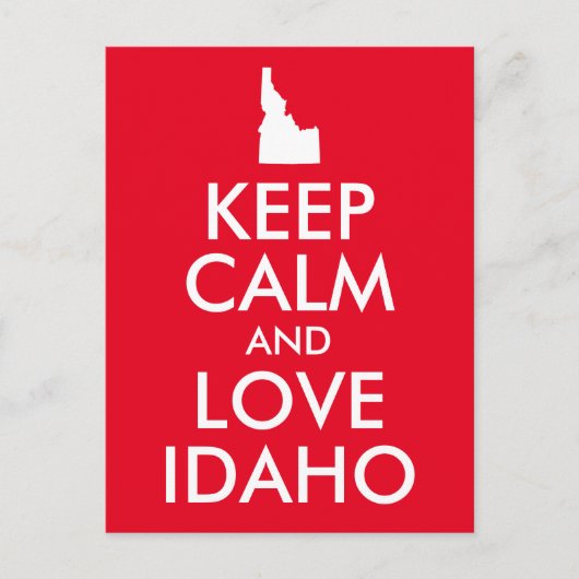 Rood en Wit Houd Kalm en Liefde Idaho Briefkaart (Voorkant)
