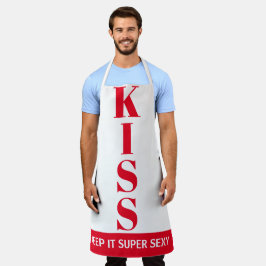 rood en wit houden het Super Sexy KISS Schort