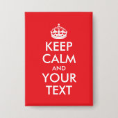 Rood en wit houden kalme parodie button (Voorkant)