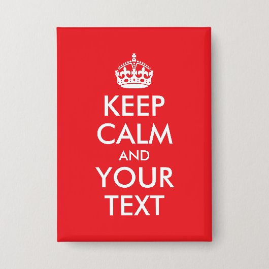 Rood en wit houden kalme parodie button (Voorkant)