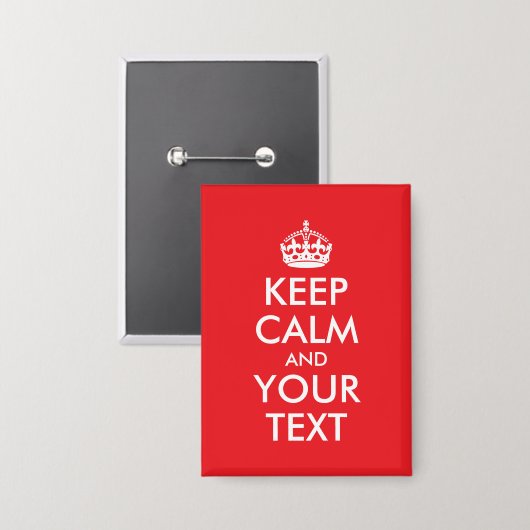 Rood en wit houden kalme parodie button (Voorkant / Achterkant)