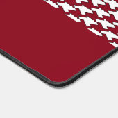 Rood en wit houndstooth patroon monogram bureaumat (Hoek)