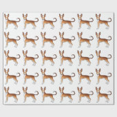 Rood en wit Ibizan Hound Smooth Coat Dog Patroon Cadeaupapier (Vlak)