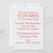 Rood en Wit IJshockey Jersey Verjaardagsfeest Kaart (Achterkant)