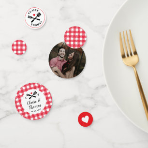 Rood en Wit Ik Doe BBQ Verloving Douche Confetti