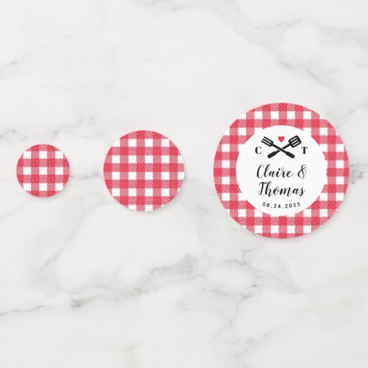 Rood en Wit Ik Doe BBQ Verloving Douche Confetti (Achterkanten)