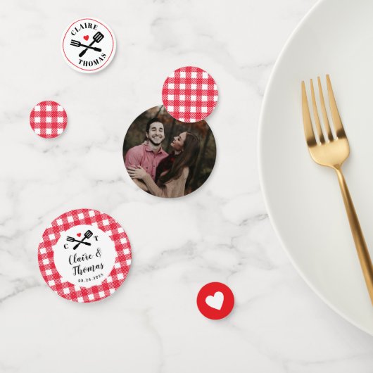 Rood en Wit Ik Doe BBQ Verloving Douche Confetti (Groep)