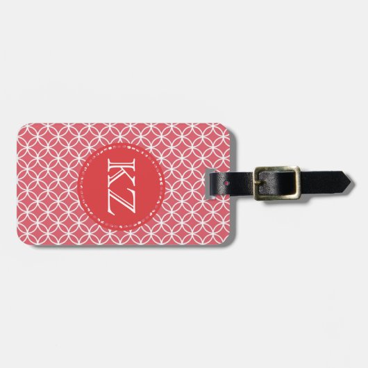 Rood en Wit Infinity Cirkels Bagagelabel (Voorkant horizontaal)