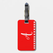 Rood en wit Initiaal Bagagelabel (Achterkant verticaal)