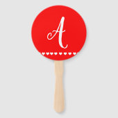 Rood en wit Initiaal Handje Fan Handwaaier (Achterkant)