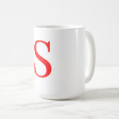 Rood en wit Initiaal Letter Monogrammed Plain Koffiemok (Voorkant rechts)