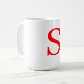Rood en wit Initiaal Letter Monogrammed Plain Koffiemok (Voorkant links)