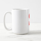 Rood en wit Initiaal Letter Monogrammed Plain Koffiemok (Links)