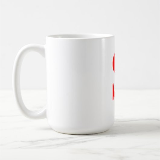Rood en wit Initiaal Letter Monogrammed Plain Koffiemok (Links)