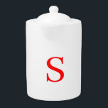 Rood en wit Initiaal Letter Monogrammed Plain Theepot<br><div class="desc">Het is heel eenvoudig,  esthetisch en aantrekkelijk.</div>