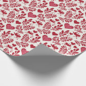 Rood en wit inpakpapier voor liefhebbers geschenke (Hoek)