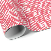 Rood en wit Japans afdrukken Cadeaupapier (Rol Hoek)