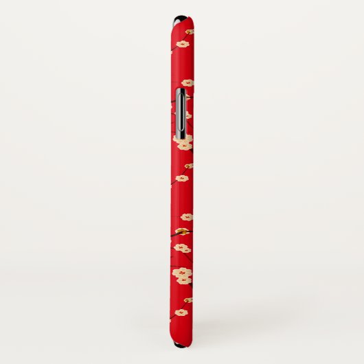 Rood en wit Japans Cherry Blossom Pattern Case-Mate iPhone Case (Achterkant / rechts)