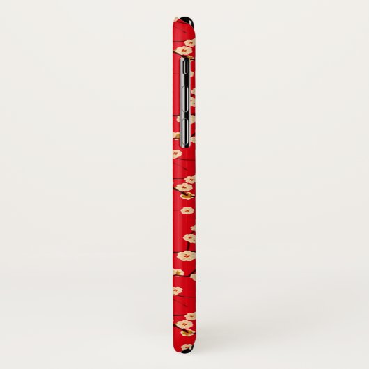 Rood en wit Japans Cherry Blossom Pattern Case-Mate iPhone Case (Achterkant/links)
