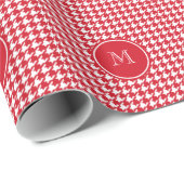 Rood en wit - je monogram cadeaupapier (Rol Hoek)