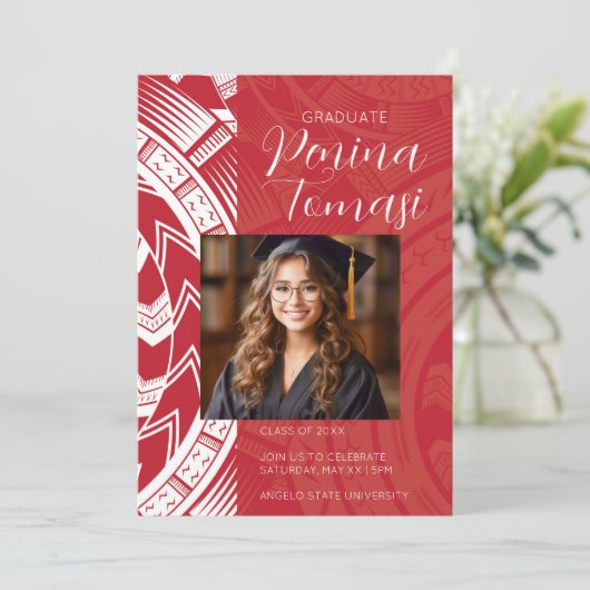 Rood en wit kaart (Staand voorkant)