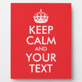 Rood en wit kalm houden en Jouw tekst Fotoplaat (Voorkant)