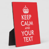 Rood en wit kalm houden en Jouw tekst Fotoplaat (Zijkant)
