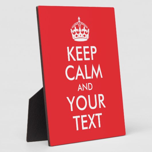 Rood en wit kalm houden en Jouw tekst Fotoplaat (Zijkant)