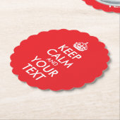 Rood en wit kalm houden en Jouw tekst Kartonnen Onderzetters (Gekanteld)