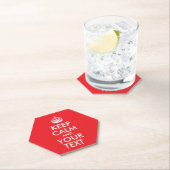 Rood en wit kalm houden en Jouw tekst Kartonnen Onderzetters (Insitu)