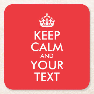 Rood en wit kalm houden en Jouw tekst Kartonnen Onderzetters