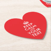 Rood en wit kalm houden en Jouw tekst Kartonnen Onderzetters (Gekanteld)