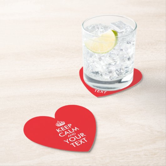 Rood en wit kalm houden en Jouw tekst Kartonnen Onderzetters (Insitu)