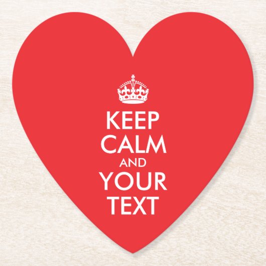 Rood en wit kalm houden en Jouw tekst Kartonnen Onderzetters (Voorkant)