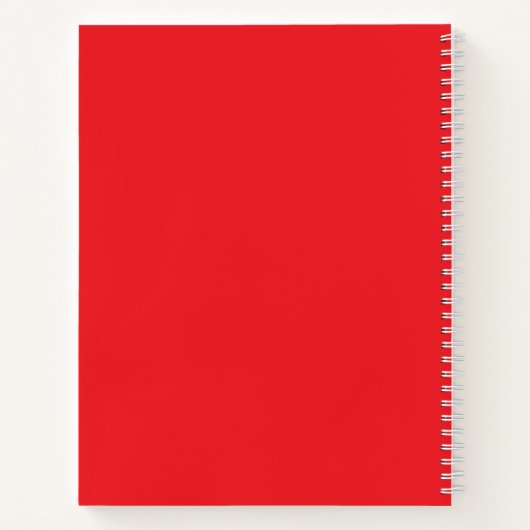 Rood en wit kalm houden en Jouw tekst Notitieboek (Achterkant)