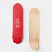 Rood en wit kalm houden en Jouw tekst Persoonlijk Skateboard (Voorkant)