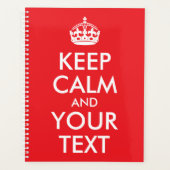Rood en wit kalm houden en Jouw tekst Planner (Voorkant)