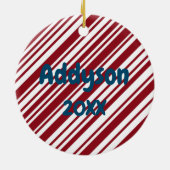 Rood en Wit Keepsake Vakantie Foto Keramisch Ornament (Achterkant)