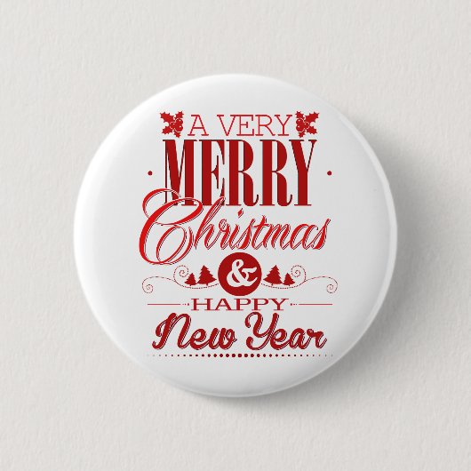 Rood en wit kerst Gezegden decor Ronde Button 5,7 Cm (Voorkant)