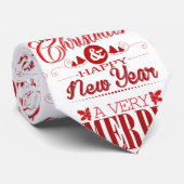 Rood en wit kerst Gezegden decor Stropdas (Opgerold)