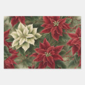  rood en wit kerst Poinsettia Flowers Inpakpapier Vel (Voorkant 2)
