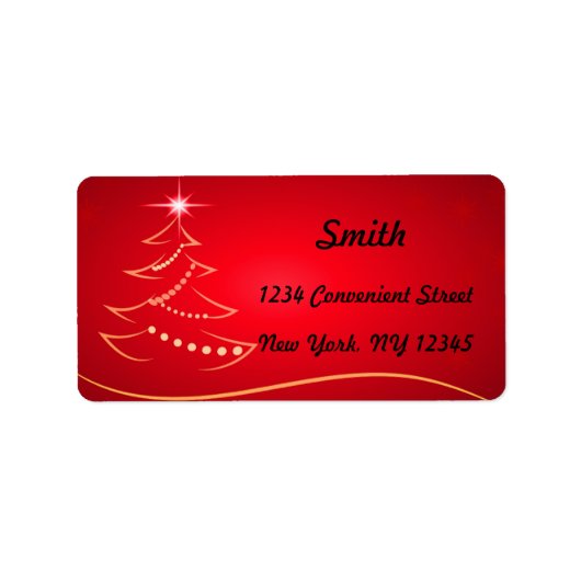 Rood en wit kerstboomruitlabel etiket (Voorkant)