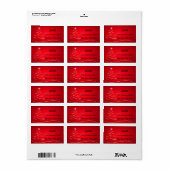 Rood en wit kerstboomruitlabel etiket (Full Sheet)
