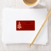 Rood en wit kerstboomruitlabel etiket (Insitu)