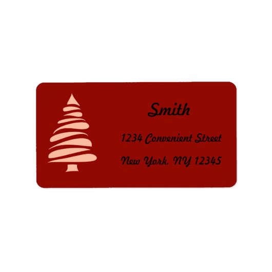 Rood en wit kerstboomruitlabel etiket (Voorkant)