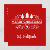 Rood en wit kerstcadeaubon (Voorkant / Achterkant)