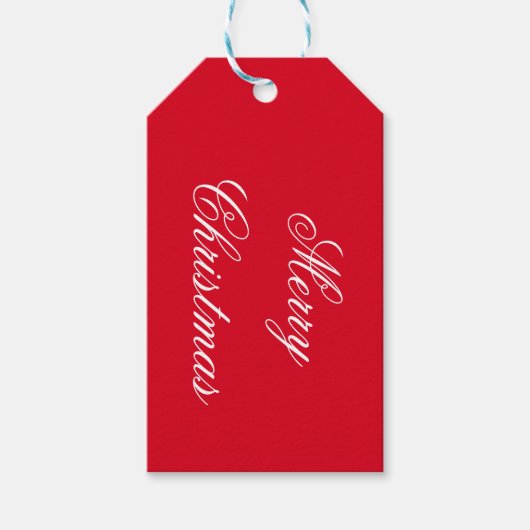 Rood en Wit Kerstfeest Cadeaulabel (Voorkant)