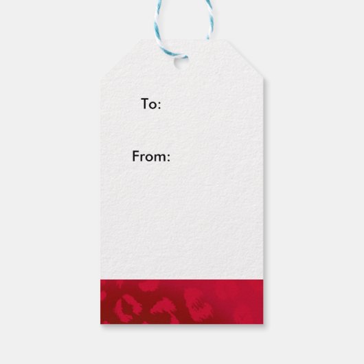 Rood en Wit Kerstfeest Cadeaulabel (Achterkant)