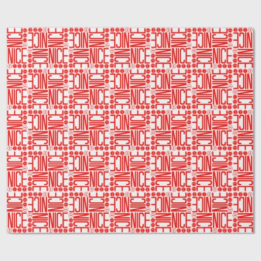 Rood en wit kerstfeest cadeaupapier (Vlak)